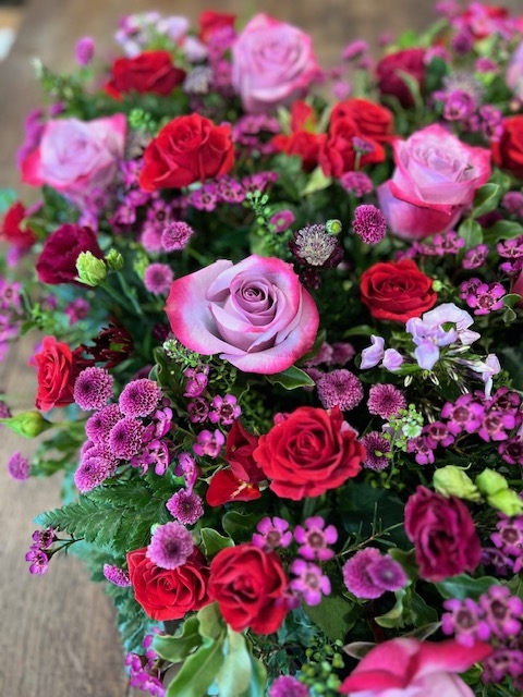 Cerise Pink and Red Heart