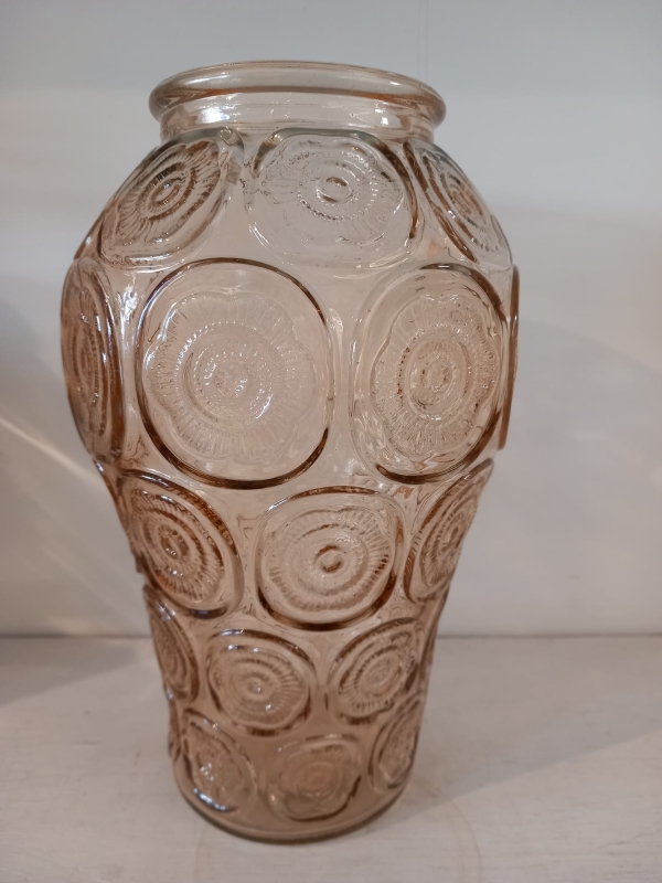 Pastel glass vases  Embossed design