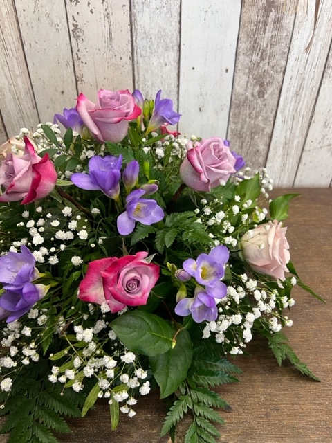 Pretty Pastel Rose and Freesia Posy