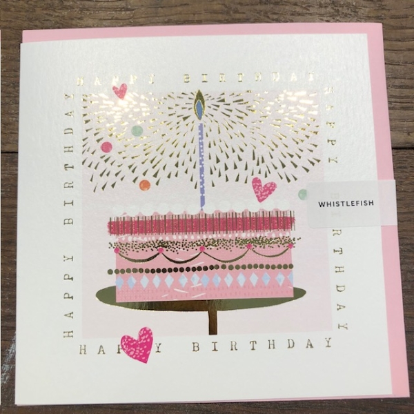 Single candle cake card