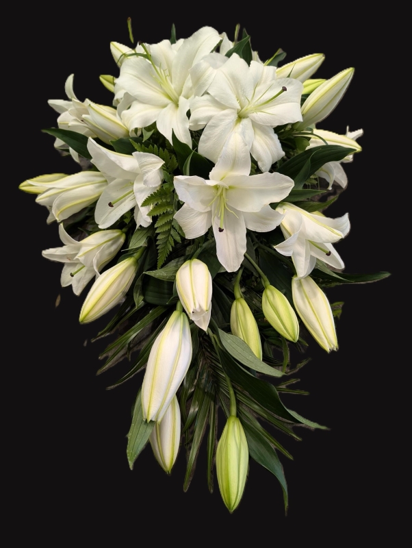 White Lily Teardrop spray