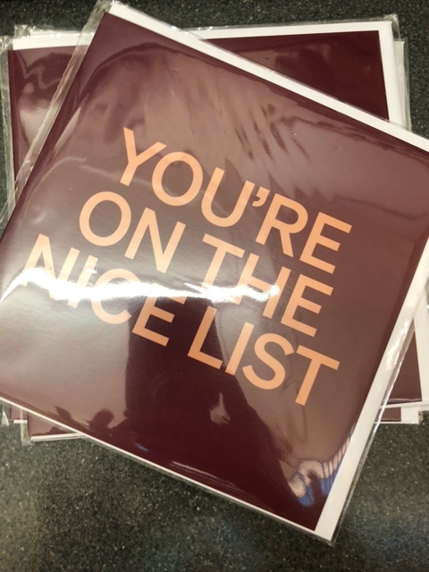 You're on the nice list card