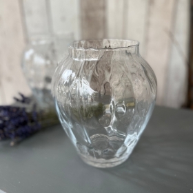 Hand Blown fluted edge vase