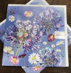 Agapanthus purple flowers card