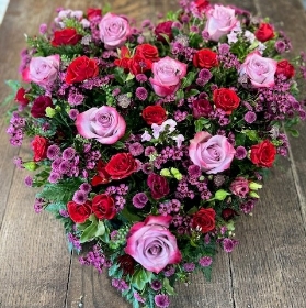 Cerise Pink and Red Heart