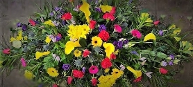 Vibrant Yellow Casket Spray