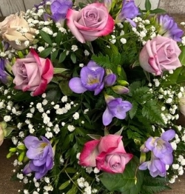 Pretty Pastel Rose and Freesia Posy