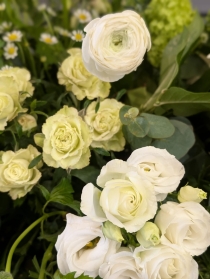 Luxury Cream & Green Casket spray