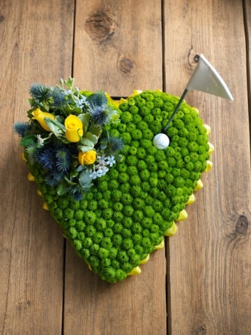 Golf green funeral tribute