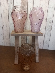 Pastel glass vases  Embossed design