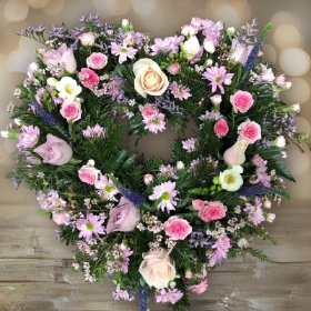 Pretty lilac and pink open heart