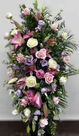 Rose, Lily and Eryngium Casket spray
