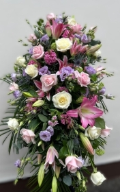 Rose, Lily and Eryngium Casket spray